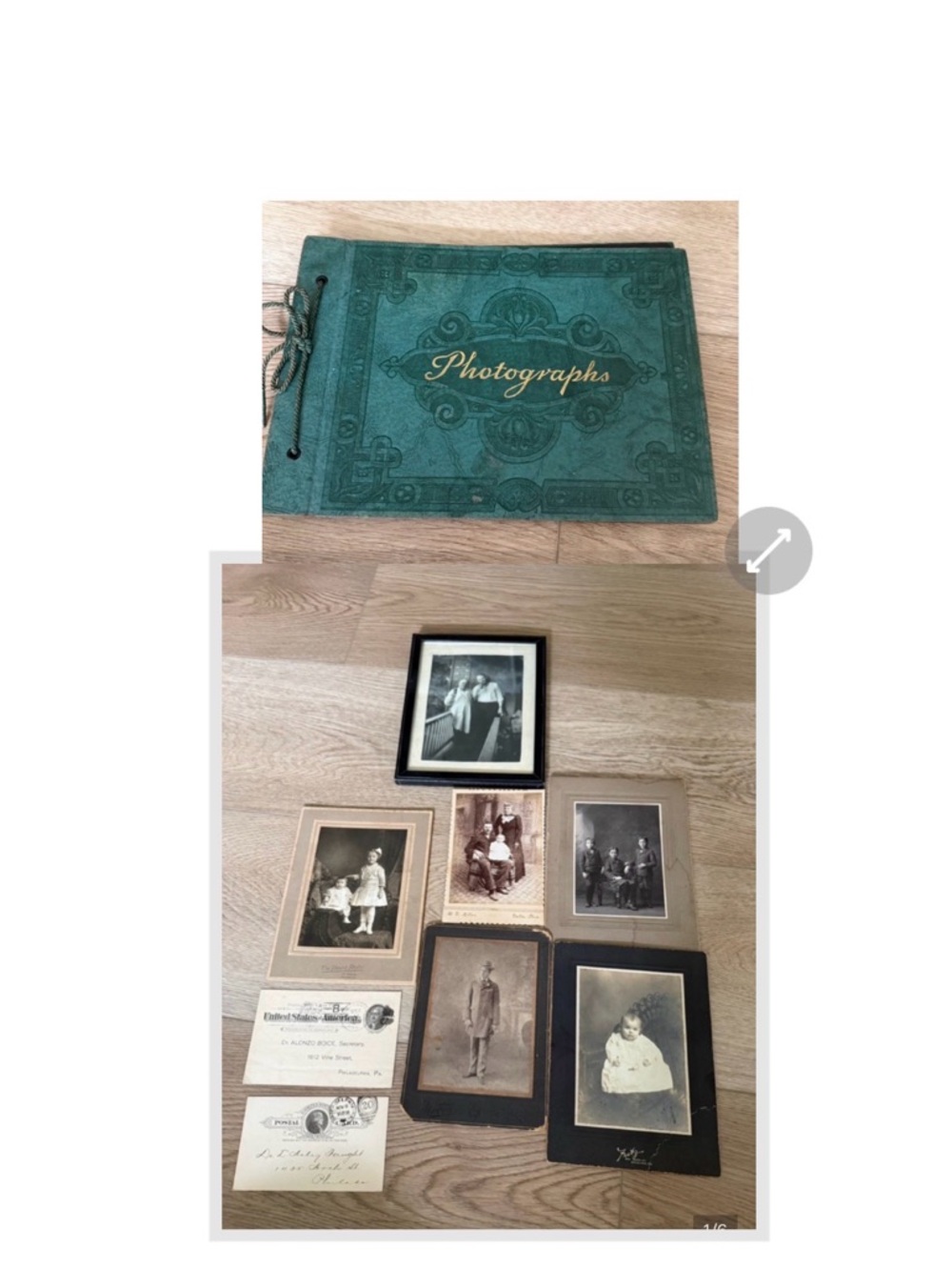 Antique cabinet card Photographs with photo album